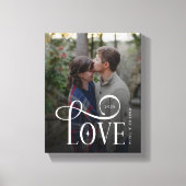 Modern Script Love Custom Engaged Couples Photo Leinwanddruck (Vorderseite)