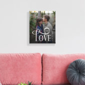 Modern Script Love Custom Engaged Couples Photo Leinwanddruck (Insitu (Wohnzimmer))