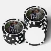 Modern Script Love Custom Engaged Couples Photo Pokerchips (Stapel)
