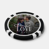 Modern Script Love Custom Engaged Couples Photo Pokerchips (Einzeln)