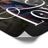 Modern Script Love Custom Engaged Couples Photo Poster (Ecke)
