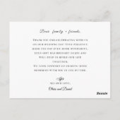 Modern Script Love Heart Wedding Flat Thank You Po Postkarte (Rückseite)