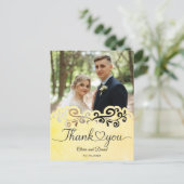 Modern Script Love Heart Wedding Flat Thank You Postkarte (Stehend Vorderseite)