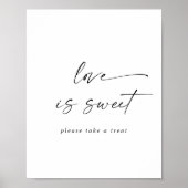 Modern Script Love is Sweet Wedding Sign Poster (Vorne)