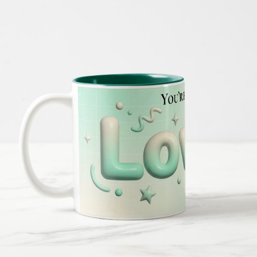 Modern Script Lovely Aesthetic Custom Name Zweifarbige Tasse (Links)