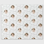 Modern Script Merriest Christmas Family 2 photo Geschenkpapier (Flach)