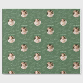 Modern Script Merriest Christmas Family 2 photo Geschenkpapier (Flach)