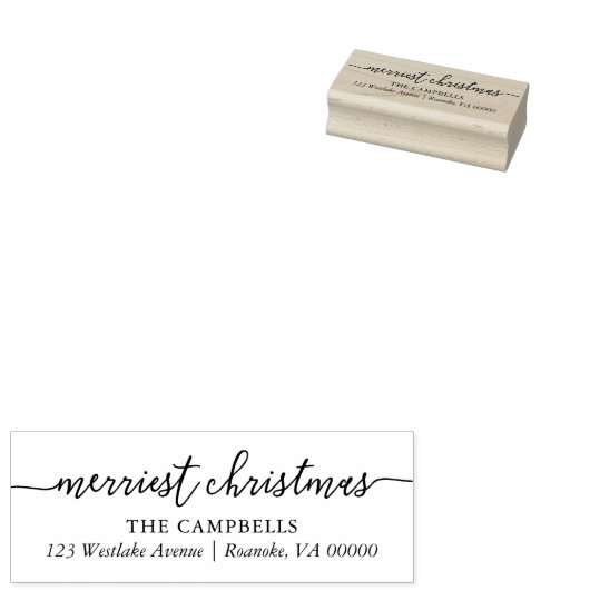Modern Script "Merriest Christmas" Gummistempel (Stempel)