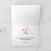 Modern Script Merry Christmas Family Photo Custom  Karte (Innenseite)