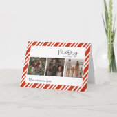 Modern Script Merry Christmas Family Photo Custom Karte (Vorderseite)