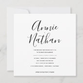 Modern Script Minimal Black & White Wedding Invite (Vorderseite)