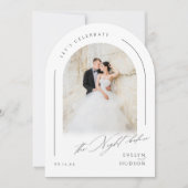 Modern Script Minimal Photo Arch The Night Before Einladung (Vorderseite)