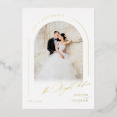 Modern Script Minimal Photo Arch The Night Before Folieneinladung (Vorderseite)