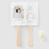 Modern Script Minimal Photo Arch Wedding Programs Fächer (Vorne und Hinten)