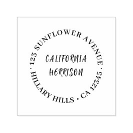 Modern Script | Minimal Round Return Address Permastempel