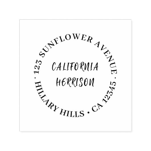Modern Script | Minimal Round Return Address Permastempel (Design)