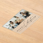 Modern Script Minimal Simple Photo Christmas Card Acryleinladungen (Ablage )
