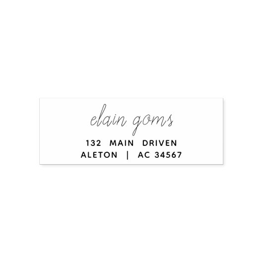 Modern Script | Minimal Simple Return Address Permastempel (Design)