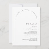 Modern Script Minimalist Arch QR code Details Mitteilungskarte (Vorderseite)