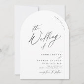 Modern script minimalist arch wedding einladung (Vorderseite)