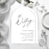 Modern script minimalist arch wedding einladung