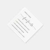 Modern Script Minimalist Fun Facts Wedding Serviette (Ecke)