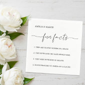 Modern Script Minimalist Fun Facts Wedding Serviette