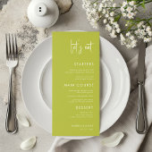 Modern Script Minimalist Let's Eat White Wedding Menükarte