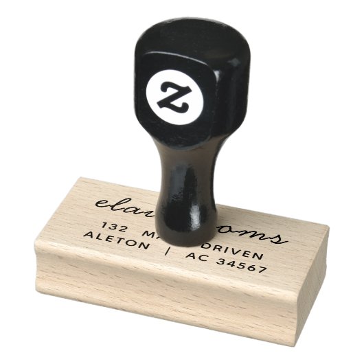 Modern Script | Minimalist Personalized Return  Gummistempel (Stempel)