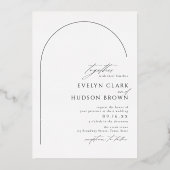 Modern Script Minimalist Photo Arch Wedding Folieneinladung (Rückseite)