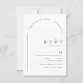 Modern Script Minimalist Photo Arch Wedding RSVP Karte (Vorderseite)