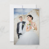 Modern Script Minimalist Photo Arch Wedding RSVP Karte (Rückseite)