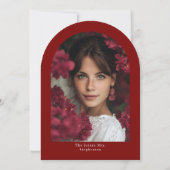 Modern Script Minimalist Red Bridal Shower Photo Einladung (Rückseite)