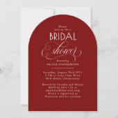 Modern Script Minimalist Red Bridal Shower Photo Einladung (Vorderseite)