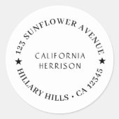 Modern Script Minimalist Star Design Runder Aufkleber (Vorderseite)