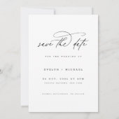 Modern Script Minimalist Wedding Photo Save The Date (Rückseite)