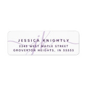 Modern Script Minimalistische Lila Monogram Initia (Vorne)