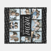 Modern Script Mom We Love You Photo Collage XO  Fleecedecke (Vorderseite (Horizontal))