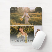 Modern Script Monogram 3 Foto Custom Mousepad (Mit Mouse)