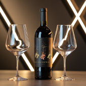 Modern Script Monogram Initial Elegant Chic Trendy Weinetikett