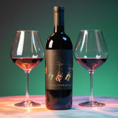 Modern Script Monogram Initial Elegant Chic Trendy Weinetikett