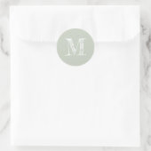 Modern Script Monogram Initial Pastel Green Label Runder Aufkleber (Tasche)