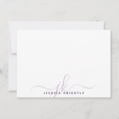 Modern Script Monogram Initials Minimalistisch Lil Mitteilungskarte (Vorderseite)