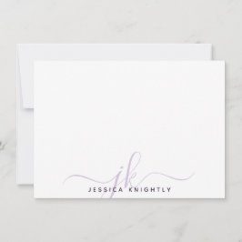 Modern Script Monogram Initials Minimalistisch Lil Mitteilungskarte