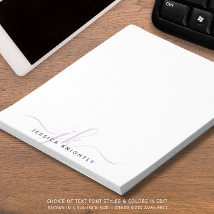Modern Script Monogram Initials Minimalistisch Lil Notizblock