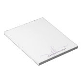 Modern Script Monogram Initials Minimalistisch Lil Notizblock (angewinkelt)