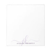 Modern Script Monogram Initials Minimalistisch Lil Notizblock (Vorderseite)