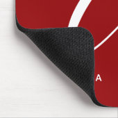Modern Script Monogram Letter A Red Mousepad (Ecke)