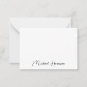 Modern Script Monogram Mitteilungskarte (Vorderseite)