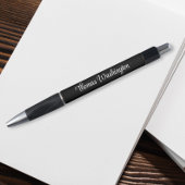 Modern Script Monogram Name Black Kugelschreiber